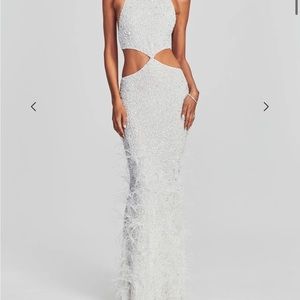 Katerina Sequin Feather Dress